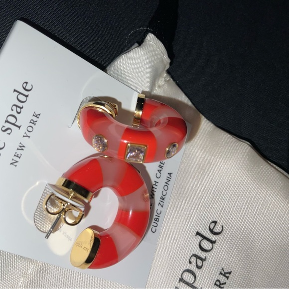 Earrings, Kate Spade Seeing Stripes Earrings NWT - Picture 5 of 7